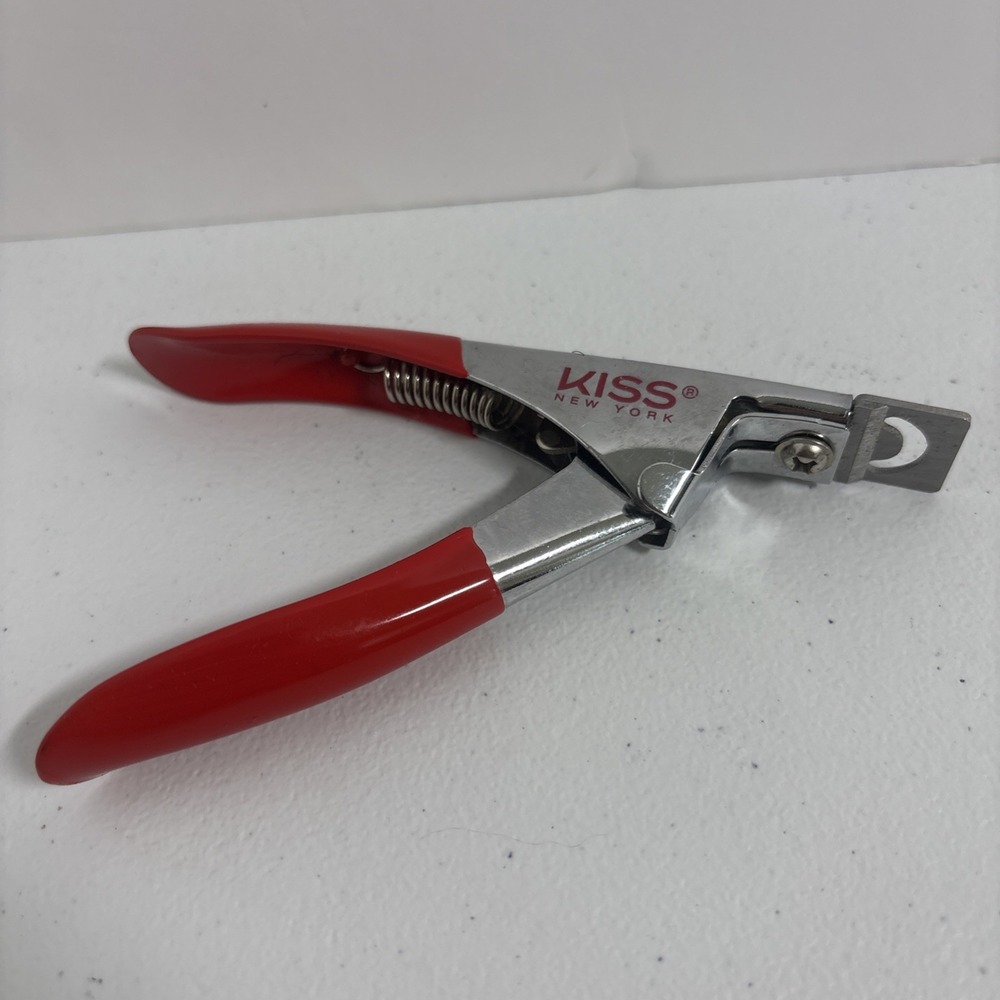 Kiss New York Artical Nail Tip Clipper No Slip Handle Large Spring EUC